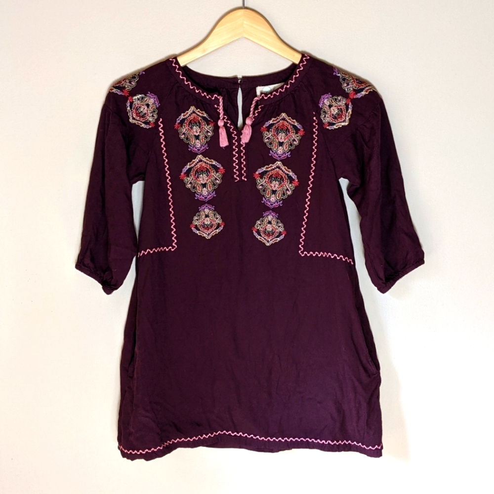 Peek embroidered tunic girl's size 10